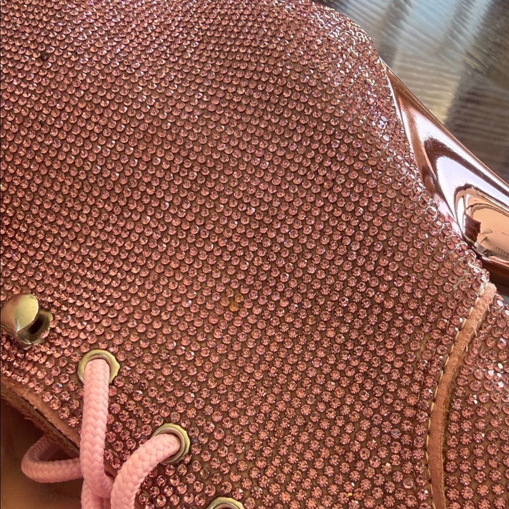 New Glitter Pink Crystal Platform lace Boots - Picture 5 of 6